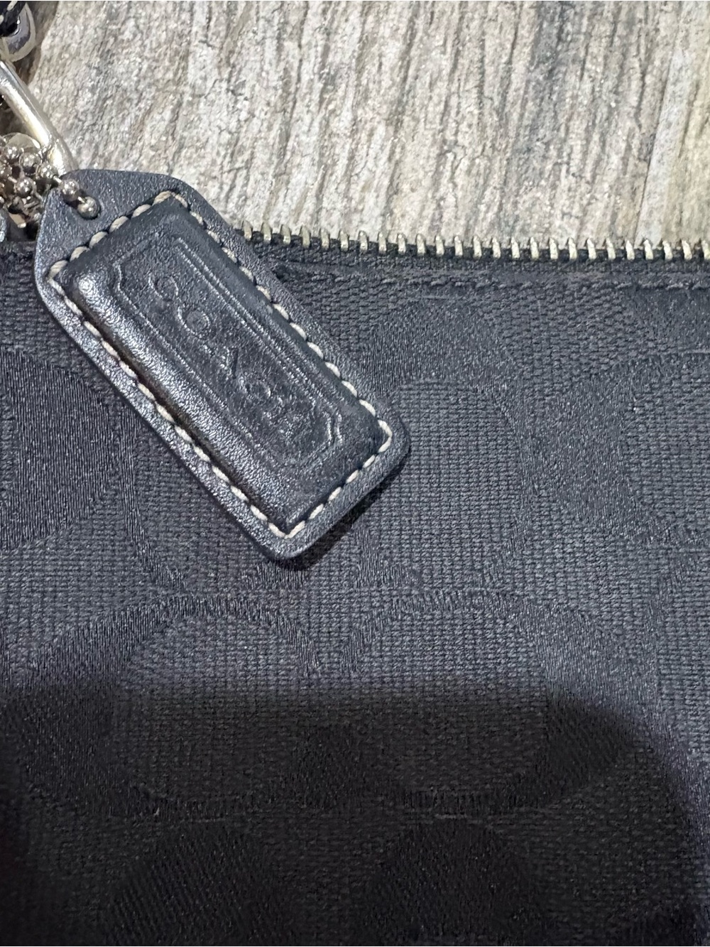 Vtg Coach 6094 Black Signature Canvas Demi Mini Bag Purse Leather Y2K Jacquard - Picture 2 of 11
